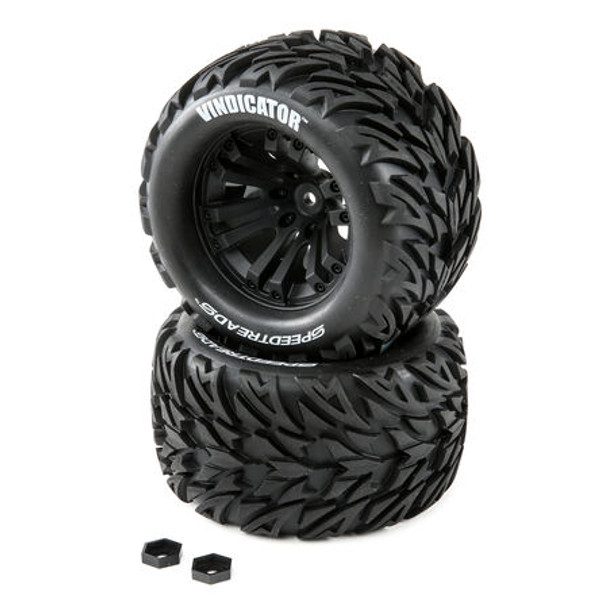 OakridgeStores.com | Duratrax - Black SpeedTreads Vindicator Tires Mounted RC Wheels and Tires For Traxxas Stampede and Rustler (DTXC2902) 605482297049