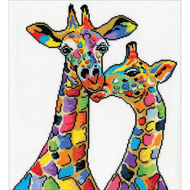 Design Works Kreuzstich-Set „Colorful Zebras“ – 14 Count Aida, Inkl. Garn & Anleitung