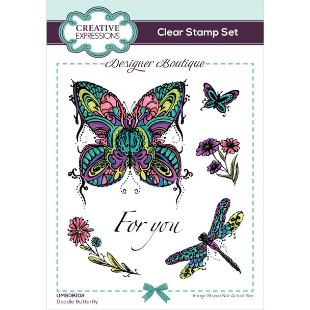 OakridgeStores.com | Creative Expressions - Designer Boutique Clear Stamp 6"X4" - Doodle Butterfly (UMSDB103) 5055305970379