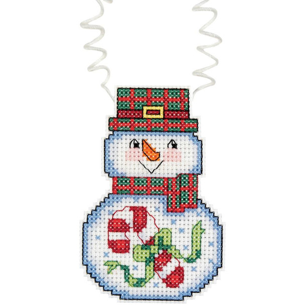 OakridgeStores.com | Janlynn/Holiday Wizzers Counted Cross Stitch Kit 3"X2.25" - Snowman With Candy Cane (14 Count) (21-1189) 049489211897