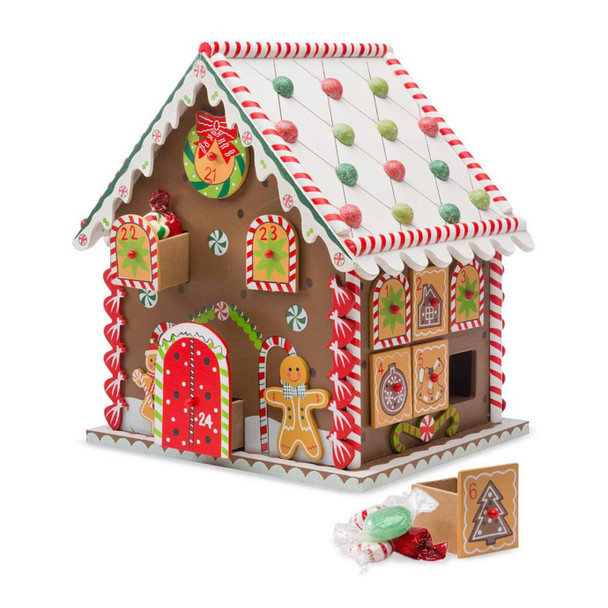 OakridgeStores.com | HEARTHSONG - Wooden Gingerbread Advent House with 24 Removable Drawers (CG730067) 746851839740