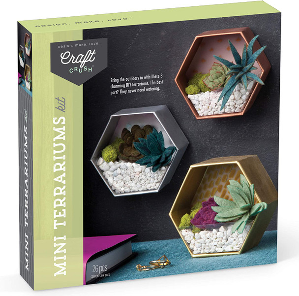 OakridgeStores.com | PLAYMONSTER - Craft Crush DIY Mini Terrariums Craft Kit (AC1979T) 811069030569