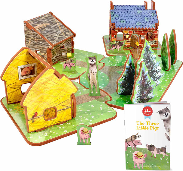 OakridgeStores.com | STORYTIME TOYS - The Three Little Pigs Toy House & Storybook - 3D Puzzle - Book / Playset (BPTP)