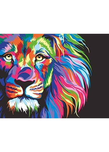 OakridgeStores.com | WISE ELK - Artwille - Neon Lion - (No-Mix Acrylic) Paint By Number Kit (08563-WE) 4823086708563