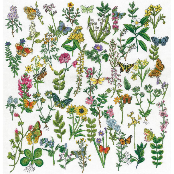 OakridgeStores.com | Design Works - Counted Cross Stitch Craft Kit 22"X22" - Botanical Beauty (14 Count) (DW3424) 021465034249