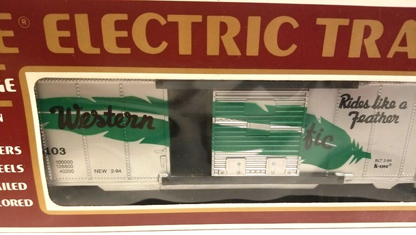 RESALE SHOP - K Line Electric Trains WP Box Car GREEN #K648103 - preowned
