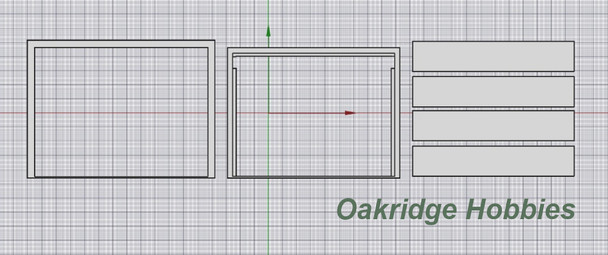 OakridgeStores.com | Oakridge Minis - Residential Garage Door with Panels, Frame and Trim - HO Scale 1:87 Model Miniature - 1001-87