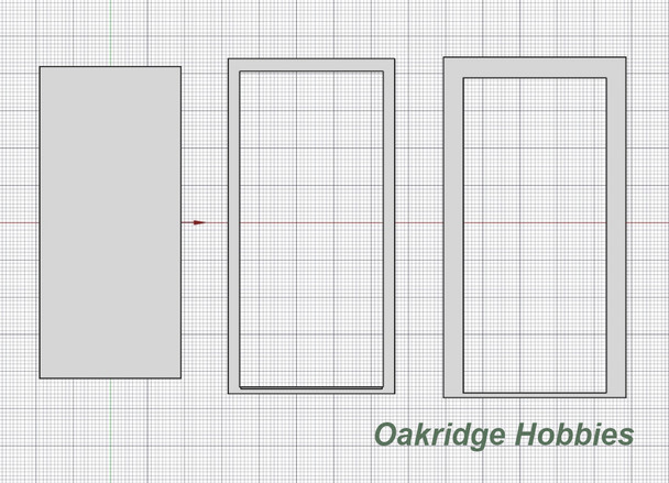 OakridgeStores.com | Oakridge Minis - Commercial Steel Service Door with Frame and Trim - 3' x 7' Scale Size - HO Scale 1:87 Model Miniature - 1018-87