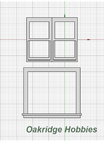 OakridgeStores.com | Oakridge Minis - 60" x 48" Twin Double Hung Window and Trim - 1:32 Scale Model Miniature - 1029-32