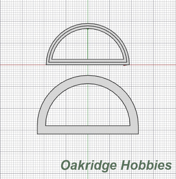 OakridgeStores.com | Oakridge Minis - 36" Full Chord Half Circle WIndow and Trim - G Scale 1:24 Model Miniature - 1034-24
