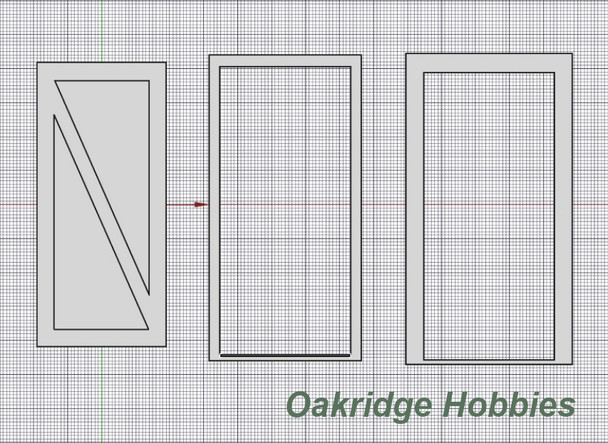 OakridgeStores.com | Oakridge Minis - Crossbuck Barn Door with Frame and Trim - 3' x 7' Scale Size - HO Scale 1:87 Model Miniature - 1044-87