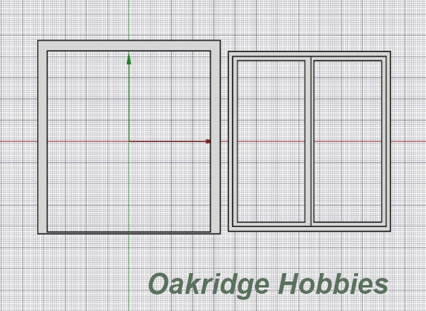 OakridgeStores.com | Oakridge Minis - Shallow Depth 72" x 80" Patio Door with Frame - 1" Scale 1:12 Model Miniature - 1041-12