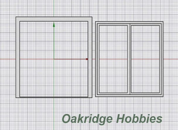 OakridgeStores.com | Oakridge Minis - Shallow Depth 72" x 80" Patio Door with Frame - 1" Scale 1:12 Model Miniature - 1041-12