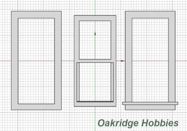 OakridgeStores.com | Oakridge Minis - Traditional Non-Working Double Hung Window - 1" Scale 1:12 Model Miniature - 1052-12