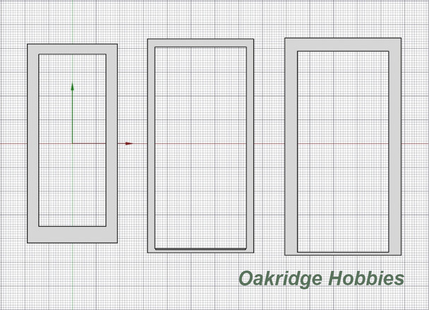 OakridgeStores.com | Oakridge Minis - Commercial Glass Door with Frame and Trim - 3' x 7' Scale Size - G Scale 1:24 Model Miniature - 1016-24