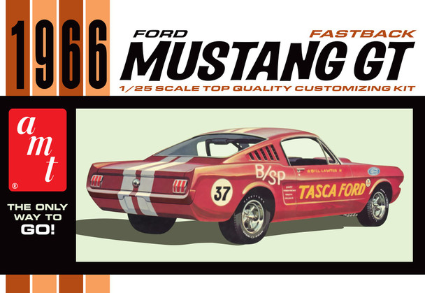 OakridgeStores.com | AMT - 1966 Ford Mustang Fastback 2+2 - 1/25 Scale Model Kit - 1305 849398052860