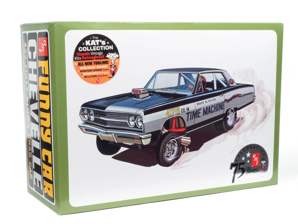 OakridgeStores.com | AMT - 1965 Chevy Chevelle AWB Time Machine - 1/25 Plastic Model Car Kit (1302) 849398052839