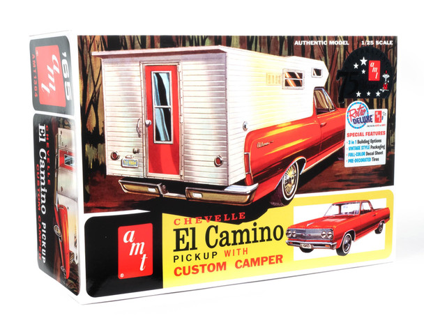 OakridgeStores.com | AMT 1965 Chevy El Camino with Camper - 1/25 Plastic Model Car Kit (1364) 849398059890
