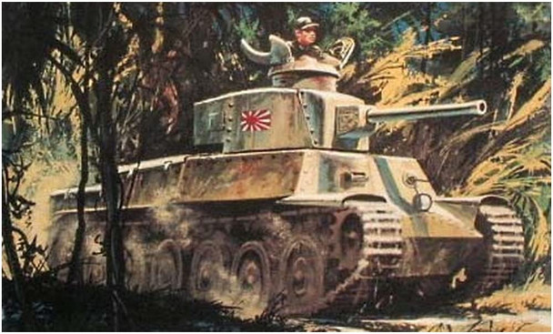 OakridgeStores.com | Atlantis - Japanese Chi-Ha Type 97 Medium Tank 1/48 Plastic Kit (A313) 850002740936