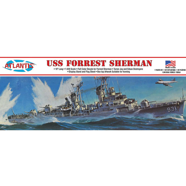 OakridgeStores.com | Atlantis - USS Forrest Sherman Destroyer - 1/320 Plastic Model Kit (H352) 850002740868