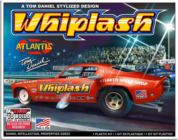 OakridgeStores.com | Atlantis - Tom Daniel Whiplash Funny Car - 1/32 Snap Plastic Kit (M8276) 850041894034