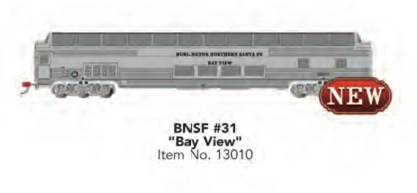 Bachmann - 85' Full Dome - BNSF #31 - HO Scale Passenger Car with Lighted Interior - (13010)