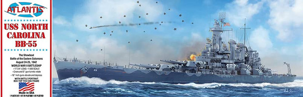 OakridgeStores.com | Atlantis 1/500 USS North Carolina BB-55 Battleship Plastic Kit (R601) 850002740684