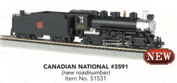 Bachmann - Canadian National CN #3591 HO Scale Prairie 2-6-2 Locomotive Engine with Smoke (51531)