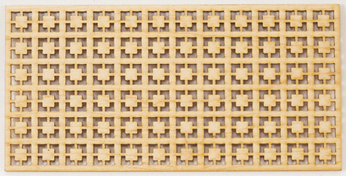 OakridgeStores.com | ALESSIO - Square Maple Window Lattice - 1" Scale Dollhouse Miniature (2210)