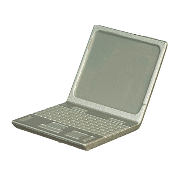 OakridgeStores.com | AZTEC - Silver Laptop Computer - 1" Scale Dollhouse Miniature (B0450) 717425704504