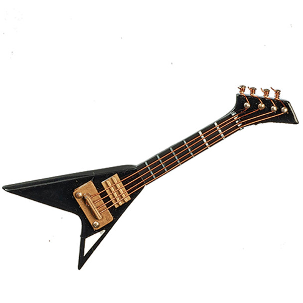OakridgeStores.com | AZTEC - Black Electric Guitar - 1" Scale Dollhouse Miniature (B0668) 717425106681