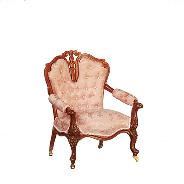 OakridgeStores.com | AZTEC - Victorian Walnut Armchair - 1" Scale Dollhouse Miniature (JJ31053ACWN) 726348110538
