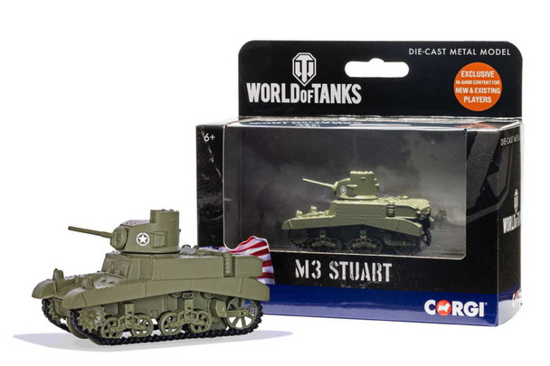 OakridgeStores.com | CORGI - M3 Stuart World of Tanks - 1/76 Scale Diecast Model (CG91209) 5055286681851