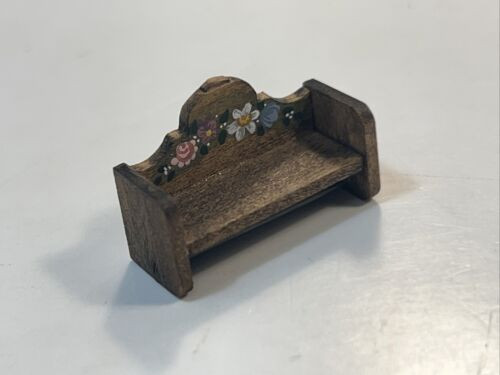 RESALE SHOP - 1:48 Scale Dollhouse Wooden Shelf with Floral Details