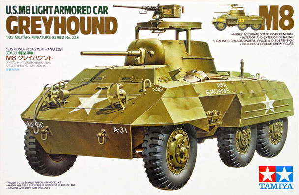 RESALE SHOP - NOB TAMIYA 35228 1:35 U.S. M8 Light Armored Car "Greyhound" Model Kit [U5]