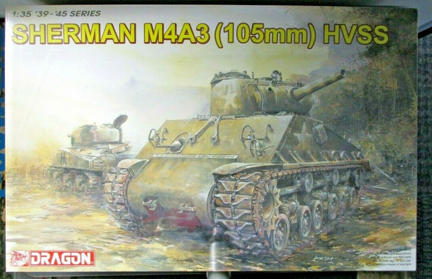 RESALE SHOP - Dragon 1/35th Scale Sherman M4A3 (105mm) HVSS Kit No. 6354 Sealed! [U5]