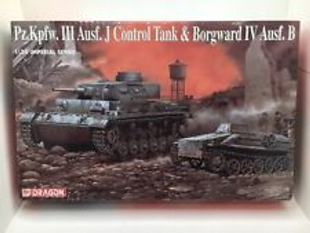 RESALE SHOP - Dragon 1:35 Pz.Kpfw.III Ausf.J Control Tank & Borgward IV Ausf.B #9054 NIB [U5]