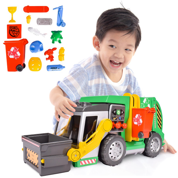 OakridgeStores.com | Sunny Days - 3-N-1 Garbage Truck - Featuring Lights, Sounds and Motorized Action (320938) 810009209386