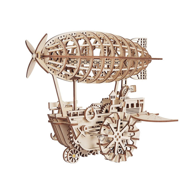 OakridgeStores.com | ROKR - Wind Up Airship - DIY Mechanical Working 3D Wooden Puzzle Kit (LK701) 6946785165746
