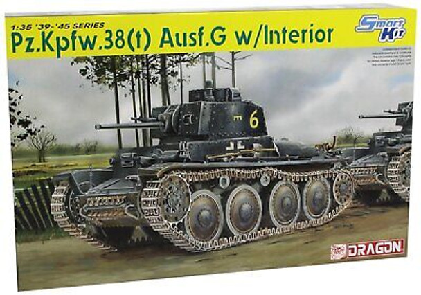 RESALE SHOP - Dragon 1:35 Pz.Kpfw.38(t) Ausf.G Tank w/ Interior - Smart Model Kit #6290 [HB5]