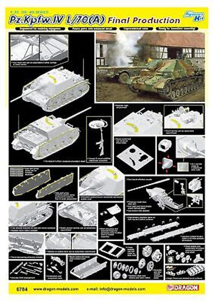 RESALE SHOP - Dragon 1:35 Pz.Kpfw.IV L/70(A) Final Production Tank Smart Model Kit #6784 [HB9]