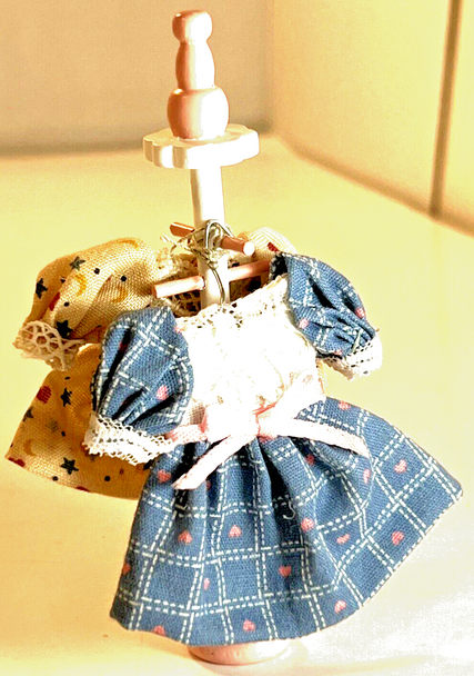 RESALE SHOP - Artisan 1:12 Dollhouse Child Sized Dresses on Hanger OOAK