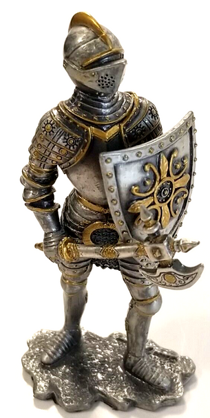 RESALE SHOP - Miniature 1:12 Metal Dollhouse Knight Statue - preowned