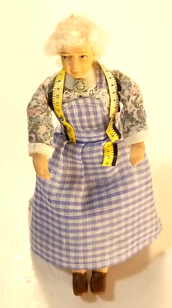RESALE SHOP - Artisan 1:12 Scale Porcelain Dollhouse Seamstress - OOAK