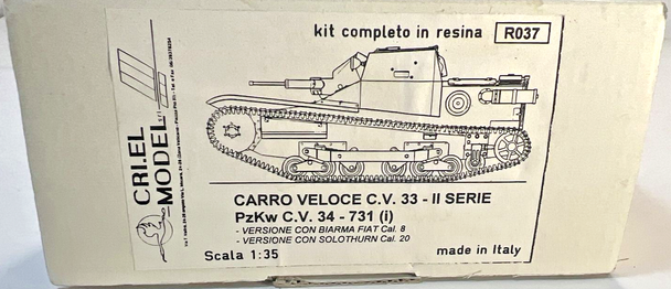 RESALE SHOP - CRI.EL Model 1:35 Scale Carro Veloce C.V. 33 / PzKw C.V. 34 - 731 - NOB (U60)