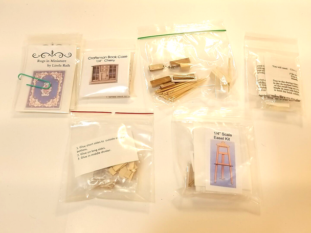RESALE SHOP - LOT Of 1:48 Dollhouse Miniature Artisan Wooden Furniture Kits  - NEW