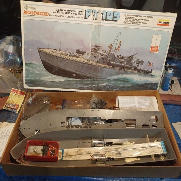 RESALE SHOP - NOB Lindberg Model PT 109 US Navy Torpedo RC Boat With MACK Motor Upgrade [T6]