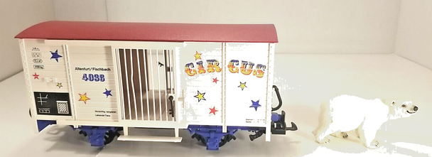 RESALE SHOP - LGB G #4036 "Polar Bear Exhibit" Circus Train Car - no box- preowned (READ)