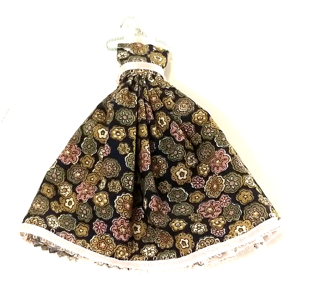 RESALE SHOP - OOAK 1:12 Handmade Dollhouse Black Dress With Hanger - preowned