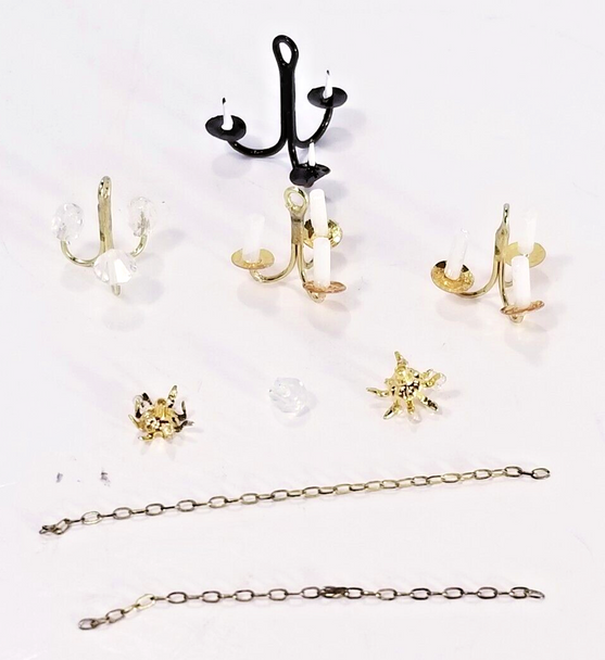 RESALE SHOP - Handmade Dollhouse 1/2 Scale Non-Electric Decorative Chandelier Set - Preowned